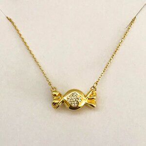 Kate Spade Gold Tone Candy Rhinestones Pendant Short Necklace